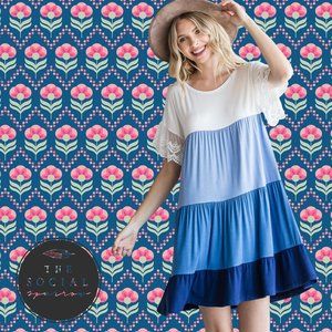 Blue Colorblock Dress